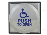 (image for) CDVI Large all-active wheelchair logo & PUSH TO OPEN exit button, surface mount