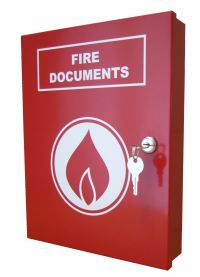 (image for) Elmdene A4 Document Box - Red with Fire Logo
