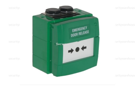 (image for) KAC WCP Green Weatherproof Emergency Break Glass Point Single Pole c/w Surface Box