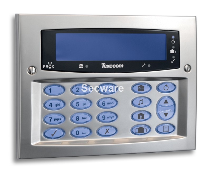 (image for) Texecom Premier Elite Flush Mounted Satin / Brushed Chrome LCD Keypad