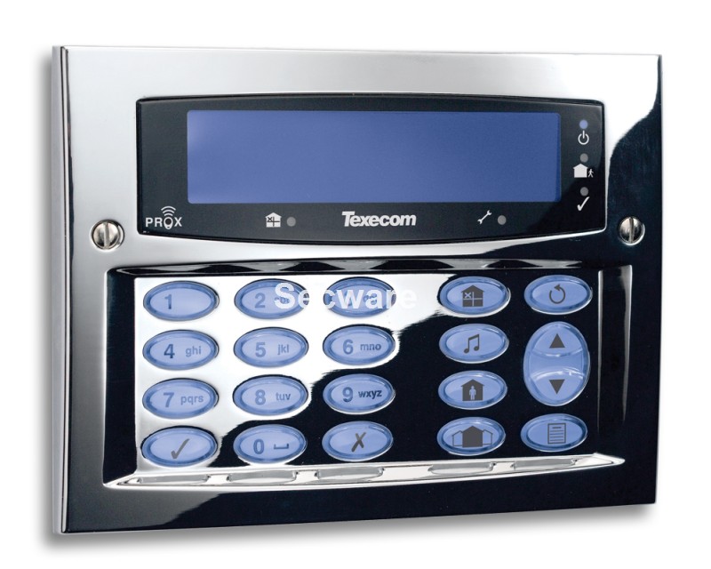 (image for) Texecom Premier Elite Polished Chrome LCD Flush Mounted Keypad