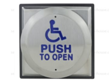 (image for) CDVI Large all-active wheelchair logo & PUSH TO OPEN exit button, surface mount